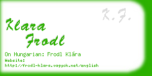 klara frodl business card